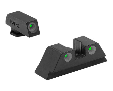 Meprolight Tru-Dot Green Tritium Front & Rear Night Sight Set Glock 17/19/22/23/24/25/28/31-35/37-39