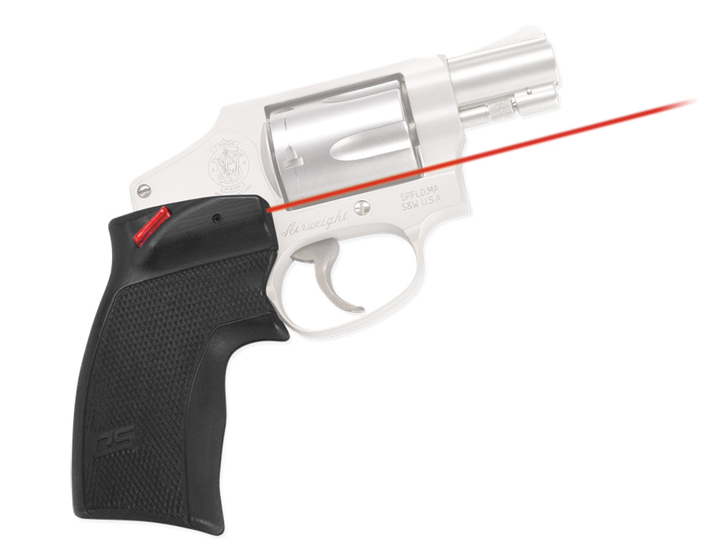 Crimson Trace 0151301 Accu-Grips Defender Series Red Laser for S&W J-Frame Round Butt/Taurus Small Frame Revolver, Black Polymer