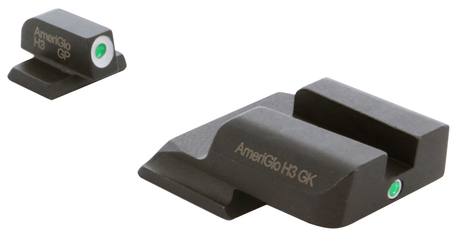 AmeriGlo SW141 i-Dot Night Sight Set for S&W M&P Shield - Green Tritium Front & Rear
