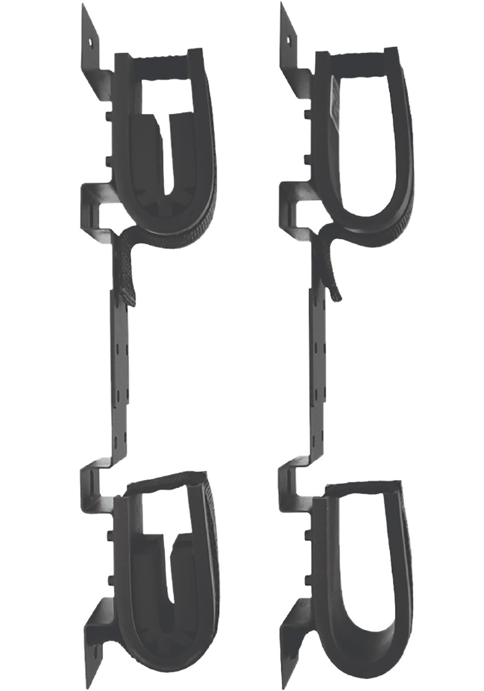 Rugged Gear 10065 Black Steel Screw Mount Double Hook Holds 2 Rifles/Shotguns