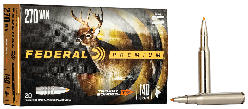 Federal P270TT3 Premium Trophy Bonded Tip  140 Grain .270 Winchester