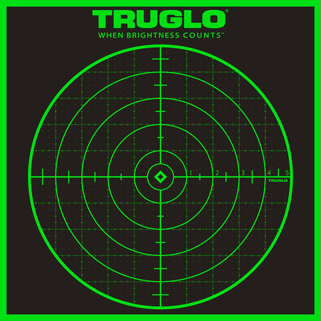 TruGlo Tru-See Grid Bullseye Target Self-Adhesive Heavy Paper Black/Green 12"x12" 6 Pack (TG10A6)