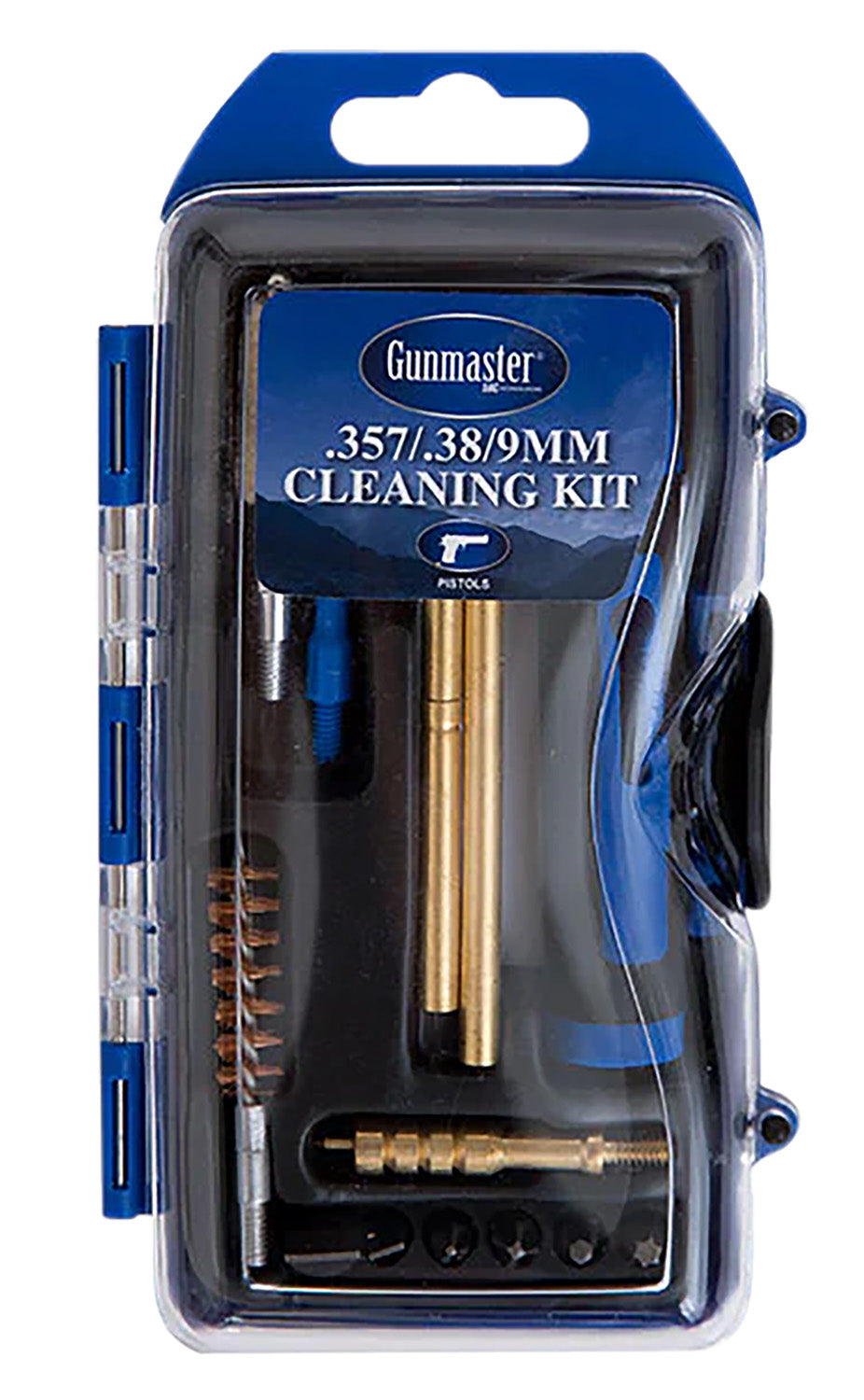 DAC GunMaster 9mm & 38 Cal Pistol Cleaning Kit 14 Pieces Black/Blue