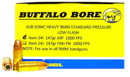 Buffalo Bore Subsonic 9mm Luger / Parabellum 147 gr JHP ammo