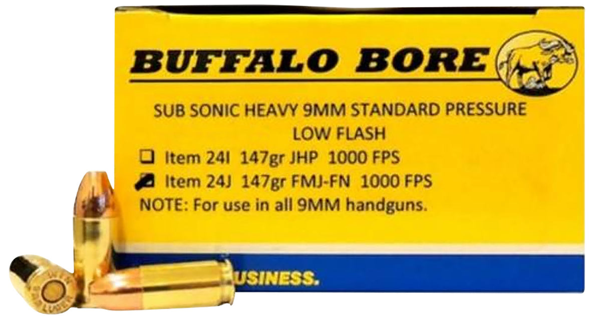 Buffalo Bore Subsonic 9mm Luger / Parabellum 147 gr FMJ ammo