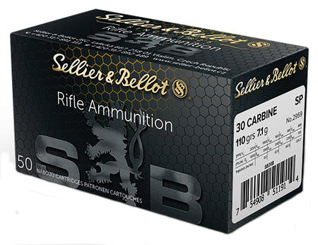Sellier and Bellot Rifle .30 Carbine 110 gr JSP ammo