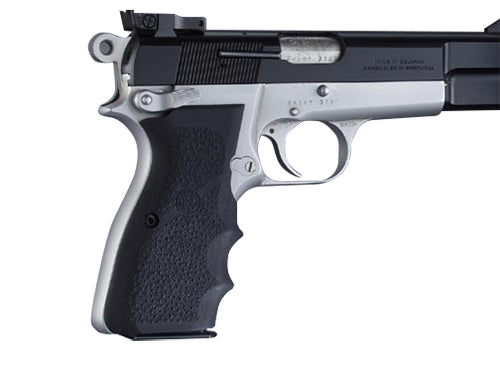 Hogue 09000 Black Rubber Grip with Finger Grooves for Browning Hi-Power