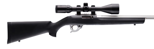 Hogue OverMolded Rifle Stock Aluminum Pillar Bedded Black Synthetic for Ruger 10/22 Standard Barrel