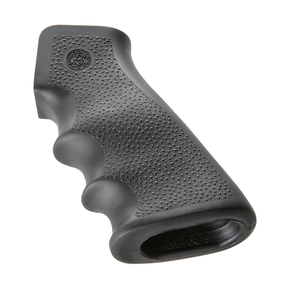 Hogue 15000 OverMolded Black Rubber Grip with Finger Grooves for AR-15 and M16