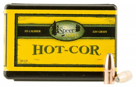 Speer 2439 Hot-Cor .358 Cal 220gr Soft Point Flat Nose Reloading Bullets 50-Count