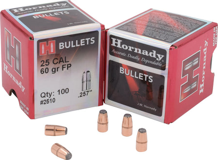 Hornady Traditional Varmint .257 Diameter 60gr FP Reloading Bullets 100 Per Box