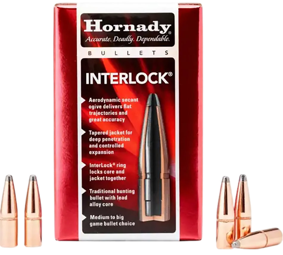 Hornady InterLock .257 Diameter 117gr Spire Point BT Reloading Bullets 100 Per Box