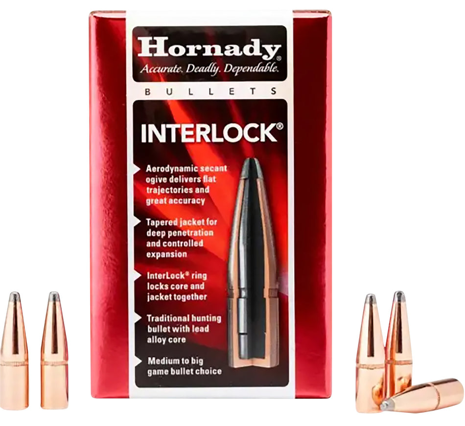 Hornady InterLock .277 Diameter 140gr Spire Point BT Reloading Bullets 100 Per Box