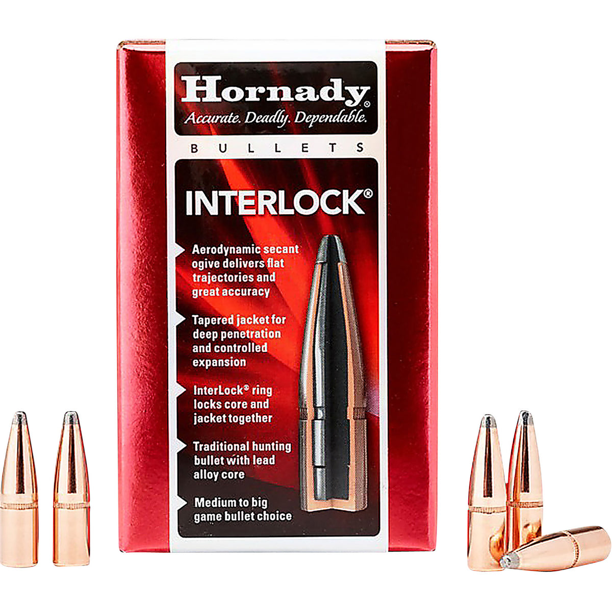 Hornady InterLock .277 Diameter 150gr Spire Point Reloading Bullets 100 Per Box