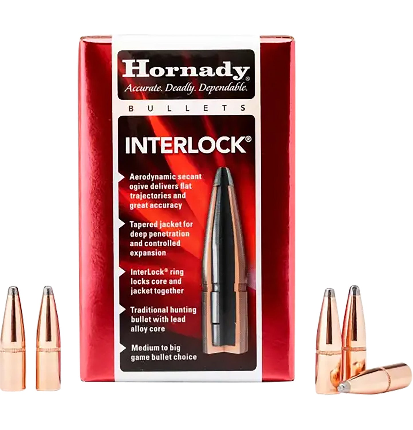 Hornady InterLock .284 Diameter 139gr Spire Point Reloading Bullets 100 Per Box
