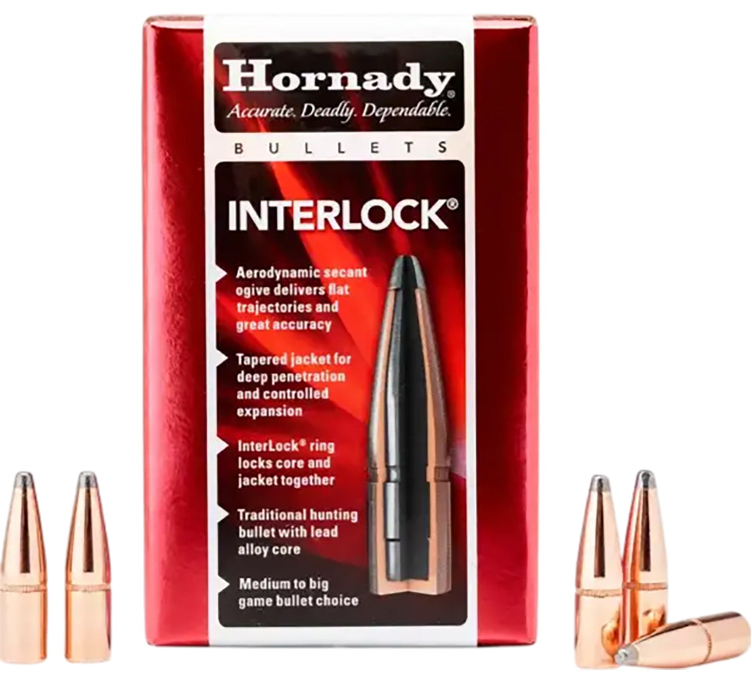 Hornady InterLock .308 Diameter 150gr Spire Point Reloading Bullets 100 Per Box