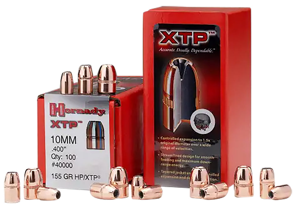 Hornady XTP 10mm .400 180 Grain Hollow Point Handgun Bullets 100 Count
