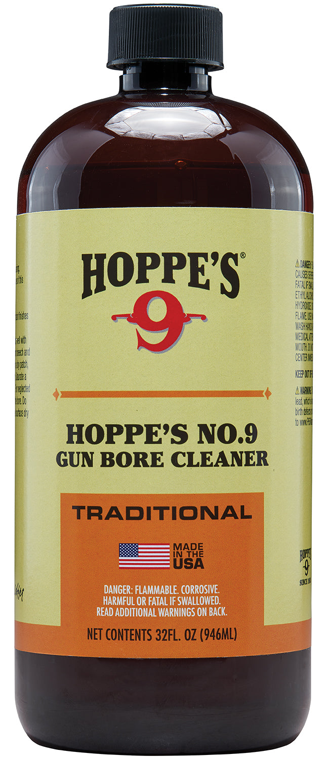 Hoppe's 932 No. 9 Bore Cleaner 32 oz Quart Bottle Removes Carbon Powder & Lead Fouling