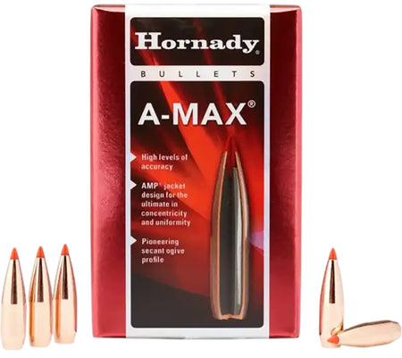 Hornady A-MAX 30 Cal .308 Diameter 168gr Bullets Box of 100