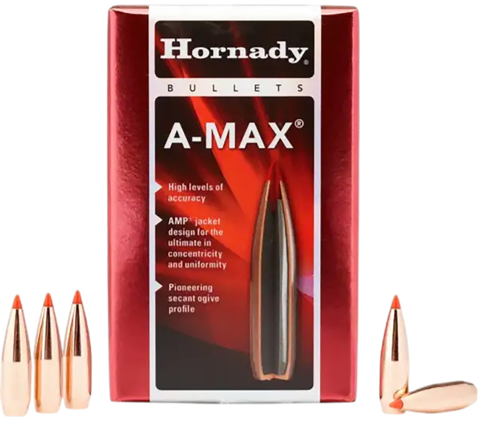 Hornady A-MAX 30 Cal .308 Diameter 168gr Bullets Box of 100