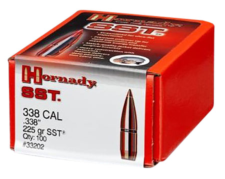 Hornady SST 338 Cal .338 Diameter 225gr Super Shock Tip Bullets Box of 100