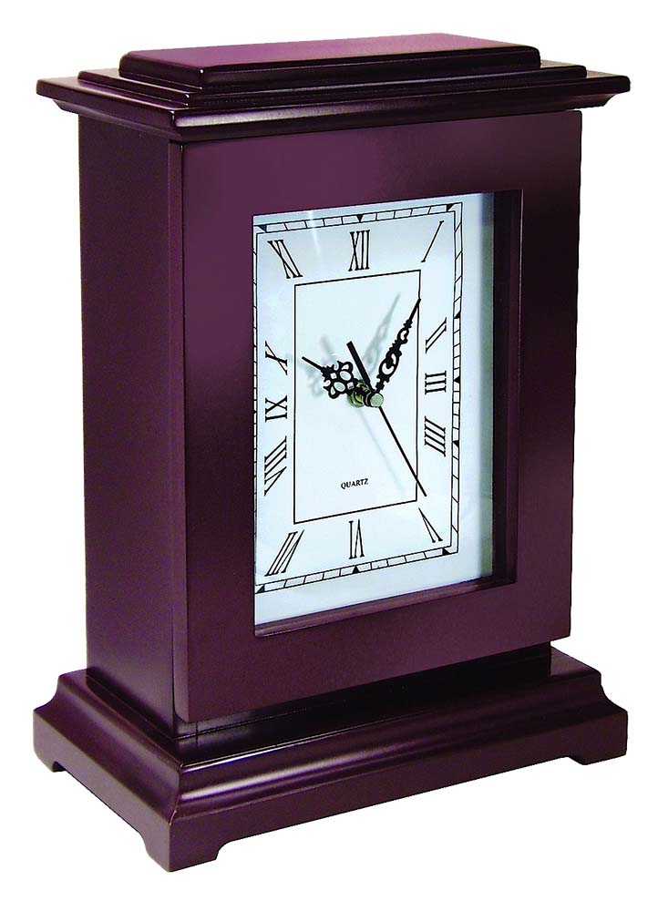Peace Keeper Tall Gun Concealment Clock Mahogany Wood Holds 1 Handgun 13.25"x9.5"x6.25"