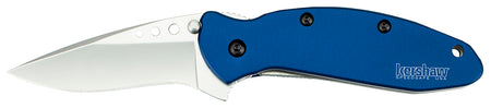 Kershaw 1620NB Scallion 2.40" Folding Drop Point Plain Bead Blasted 420HC SS Blade Navy Blue Anodized Aluminum Handle with Pocket Clip