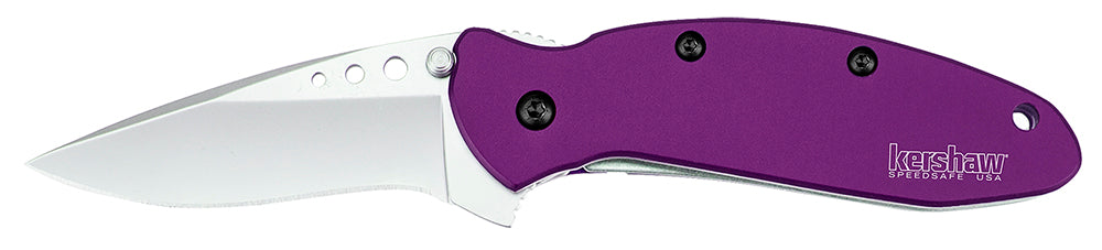 Kershaw 1620PUR Scallion 2.40" Folding Drop Point Plain Bead Blasted 420HC SS Blade Purple Anodized Aluminum Handle with Pocket Clip