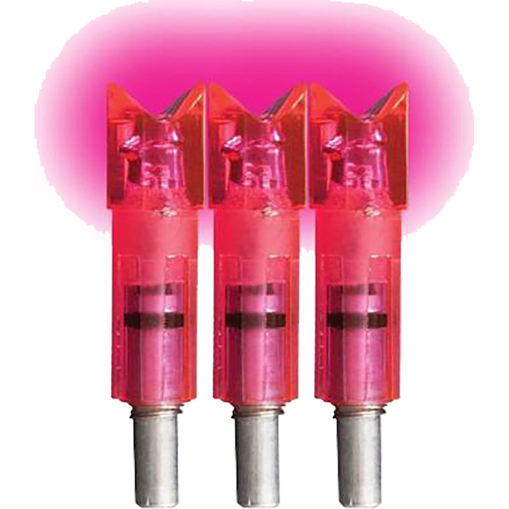 Lumenok Lighted Crossbow Nocks Pink Moon Gold Tip 3 pk.