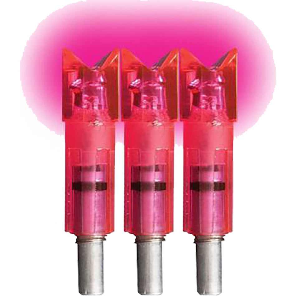Lumenok Lighted Crossbow Nocks Pink Moon Gold Tip 3 pk.