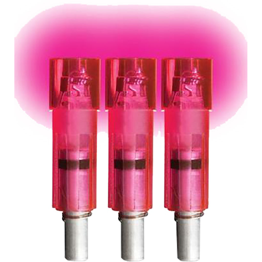 Lumenok Lighted Crossbow Nocks Pink Flat Gold Tip 3 pk.