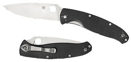 Spyderco C142GP Resilience 4.20" Folding Drop Point Plain 8Cr13MoV SS Blade Black G10 Handle with Pocket Clip