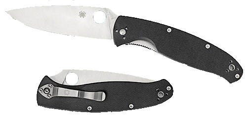Spyderco C142GP Resilience 4.20" Folding Drop Point Plain 8Cr13MoV SS Blade Black G10 Handle with Pocket Clip