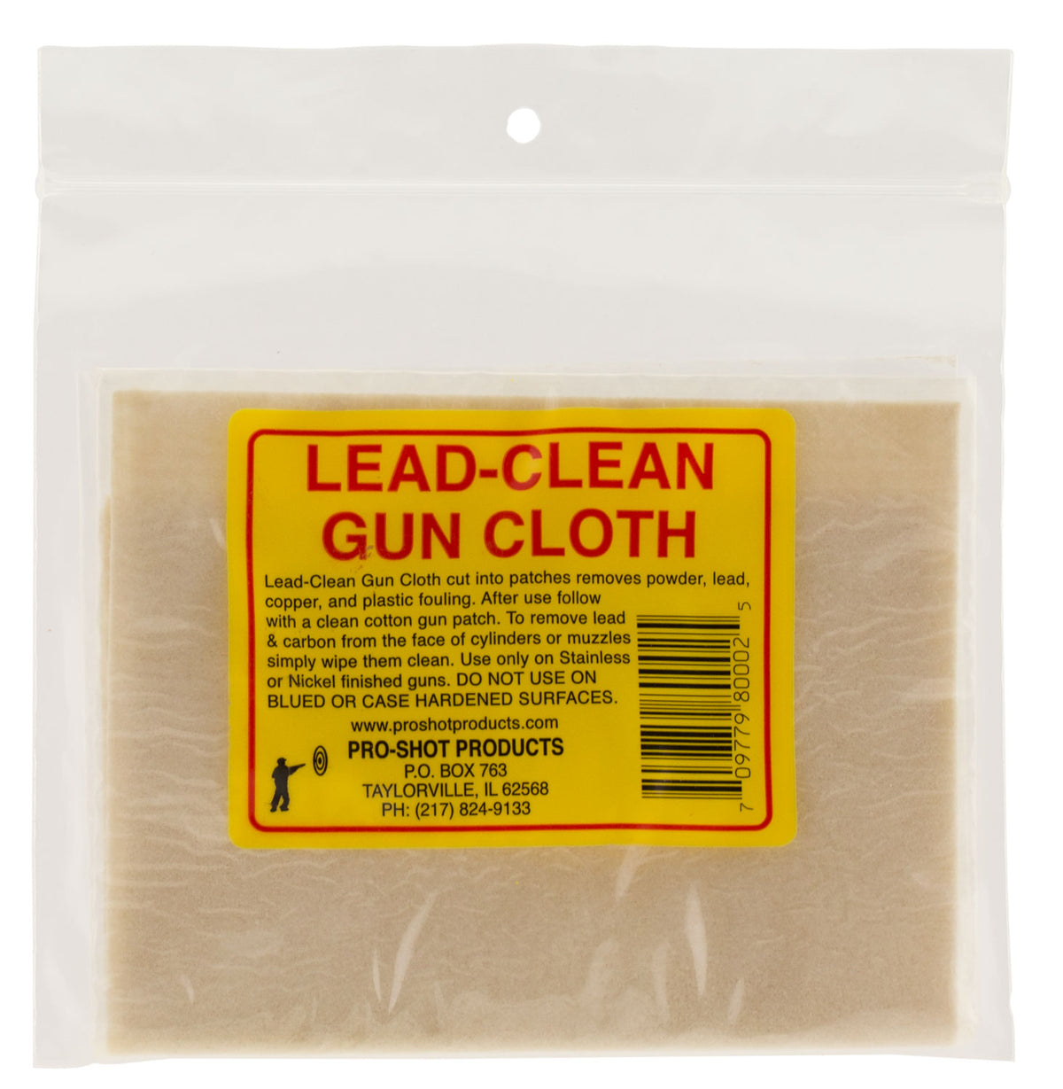 Pro-Shot LCC Lead Clean Gun Cloth Cotton 8.75 x 11.25 Inch