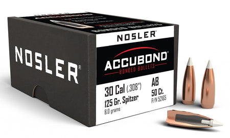 Nosler AccuBond 30Cal 125gr Polymer Tip Hunting Bullets 50/Box
