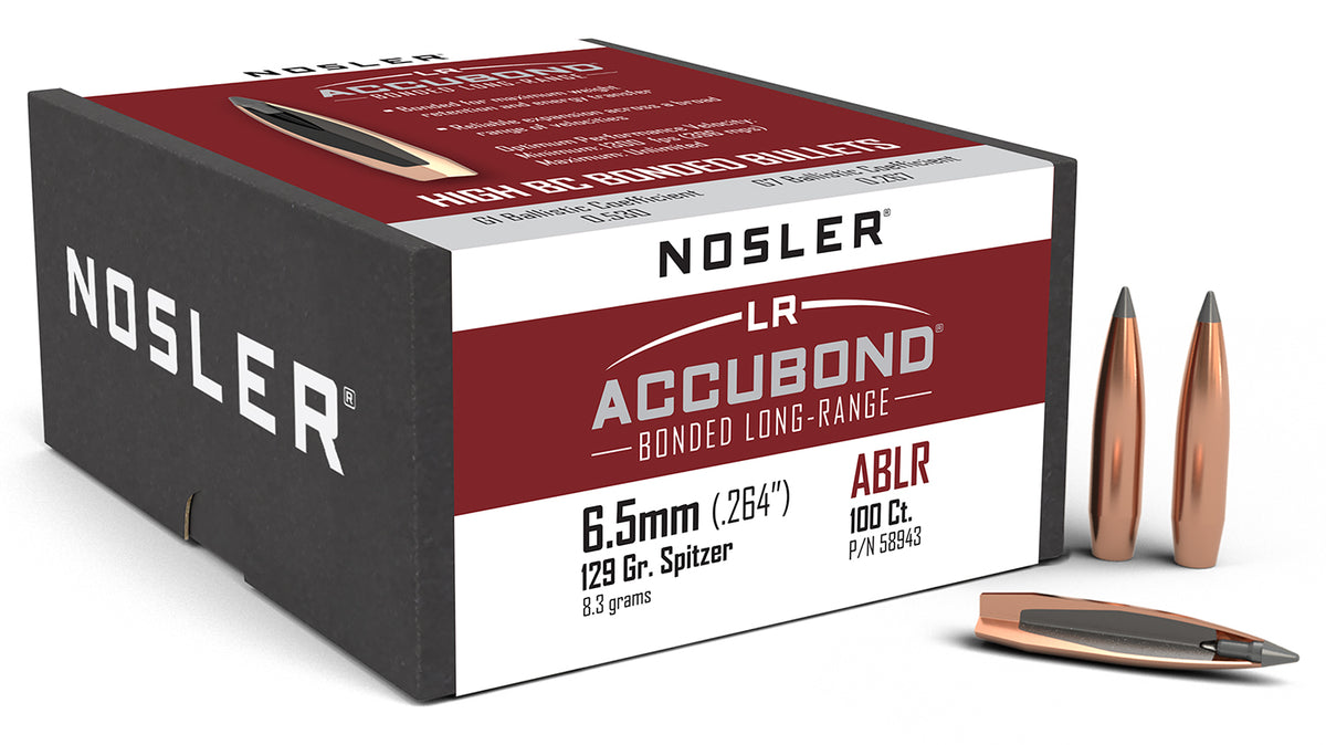 Nosler AccuBond Long Range 6.5 Creedmoor 129gr Bonded Hunting Bullets 100/Box