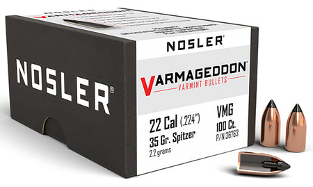 Nosler Varmageddon 22Cal 35gr FBT Varmint Projectiles 100/Box