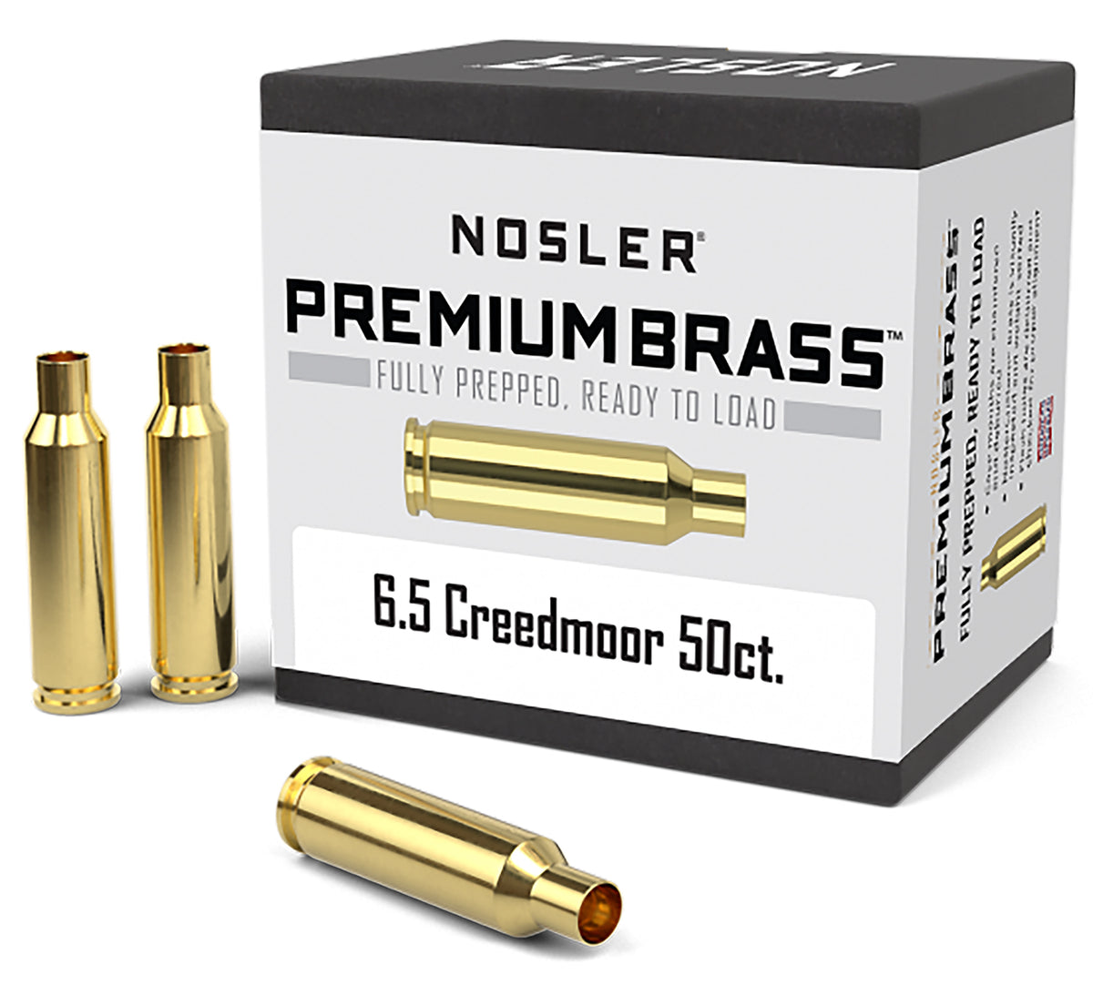 Nosler Premium Unprimed Rifle Brass 6.5 Creedmoor 50 Per Box