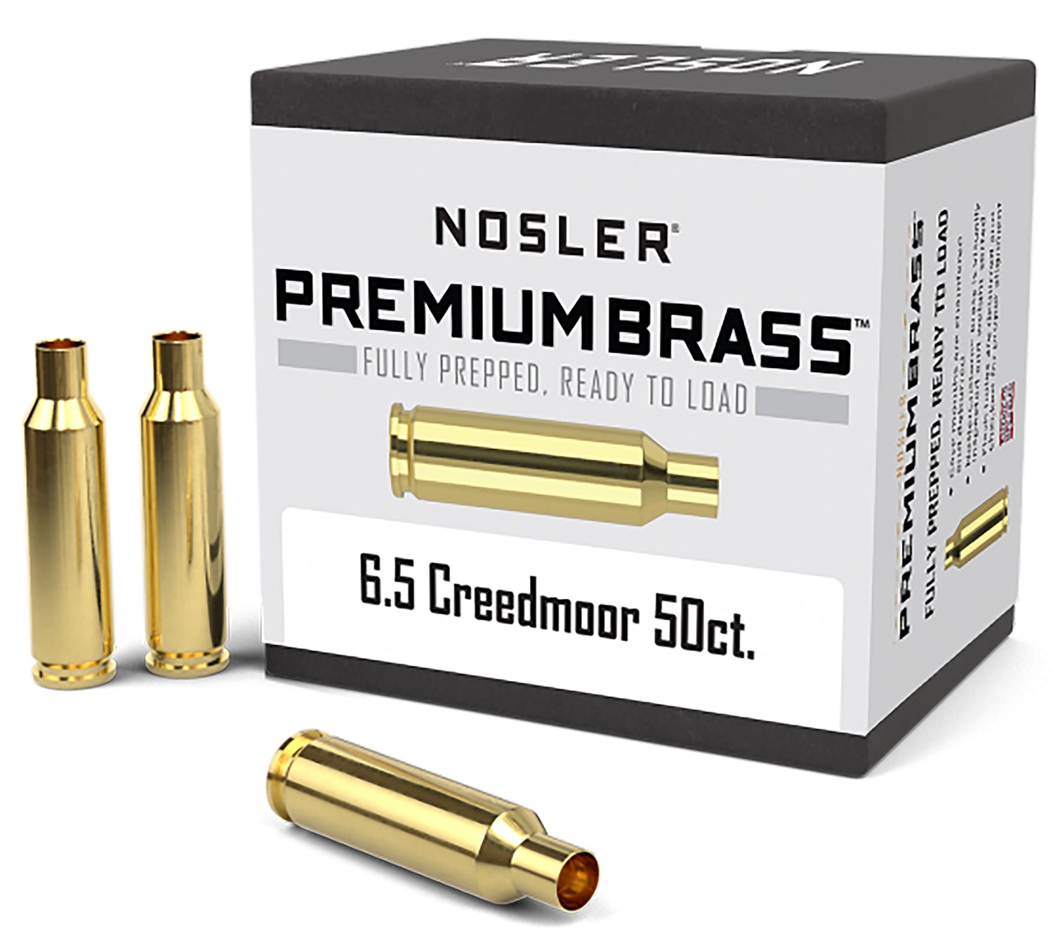 Nosler Premium Unprimed Rifle Brass 6.5 Creedmoor 50 Per Box