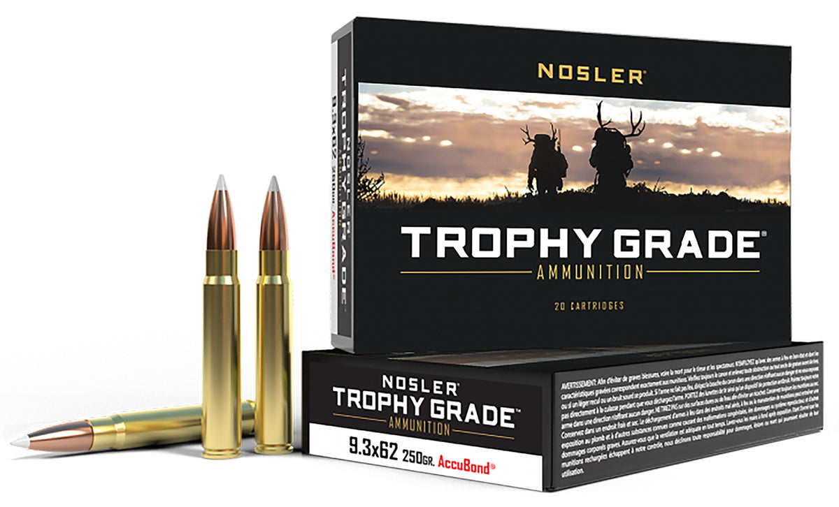 Nosler Trophy Grade 9.3x62mm Mauser 250 gr PolyTip ammo