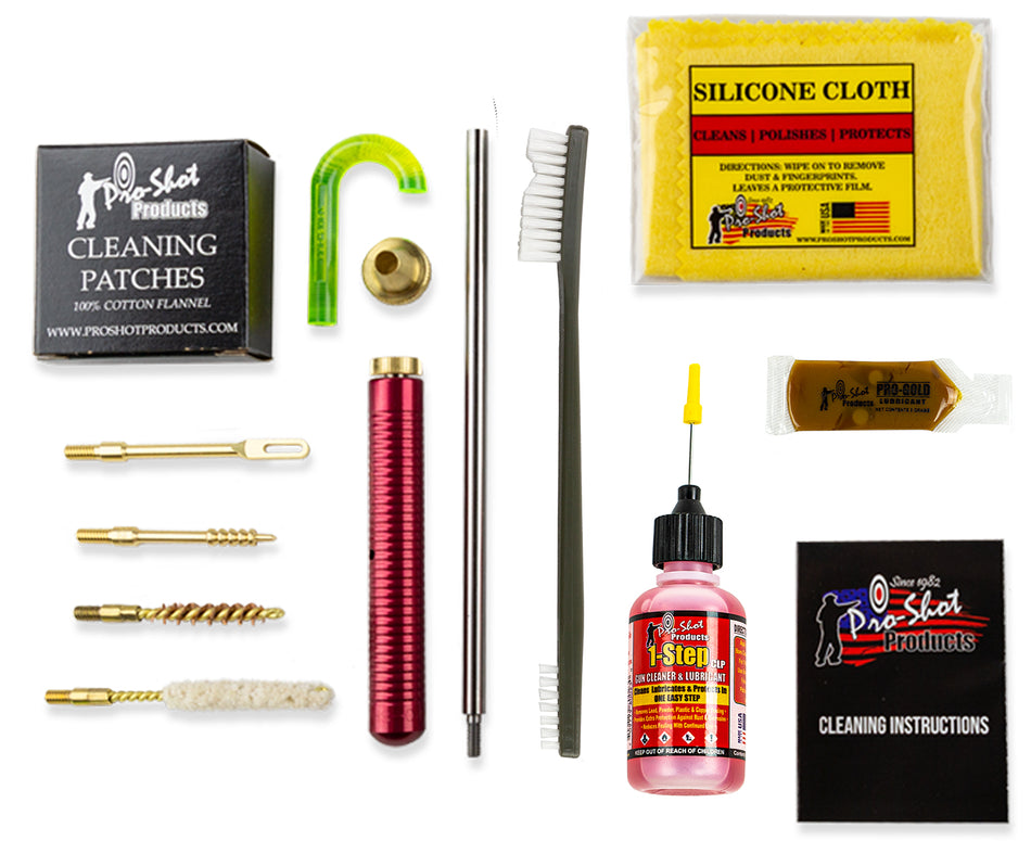 Pro-Shot R22KIT Classic Box Kit .22 Cal Rifle Cleaning Kit with Yellow Plastic Case