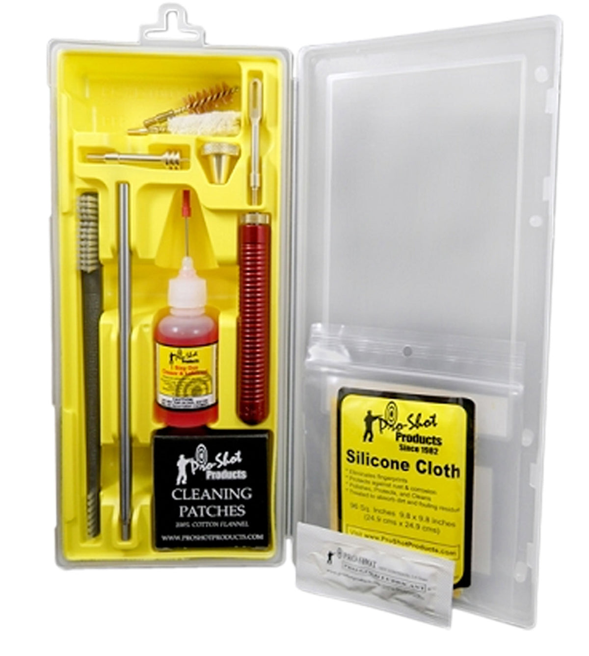 Pro-Shot P45KIT Classic Box Cleaning Kit for .45 Cal Pistol with Yellow Plastic Case