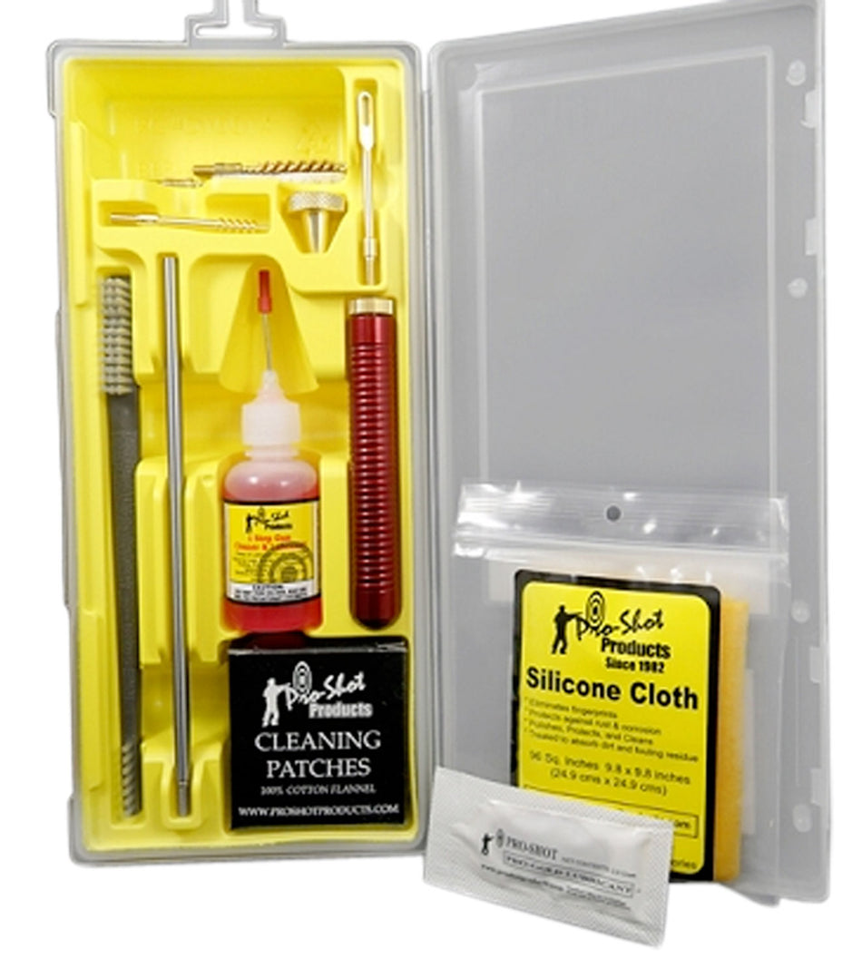 Pro-Shot P22KIT Classic Box Cleaning Kit for .22 Cal Pistol with Yellow Plastic Case