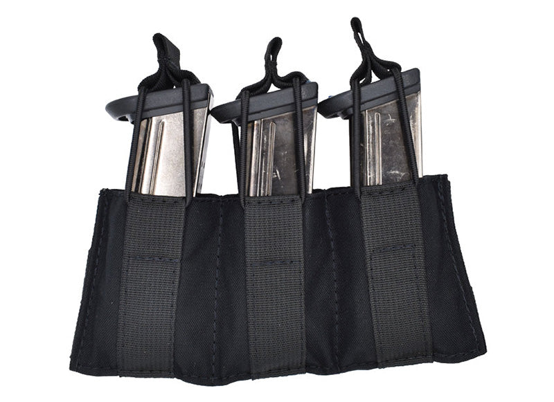 TacShield Triple Speed Load Pistol MOLLE Pouch Black