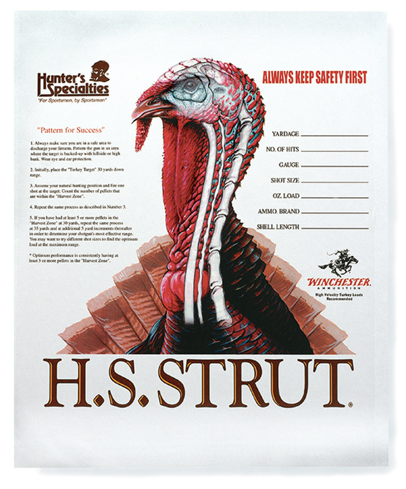HS Strut 06850 Turkey Patterning Paper Target 11"x11" Multi-Color Shotgun 12 Pack