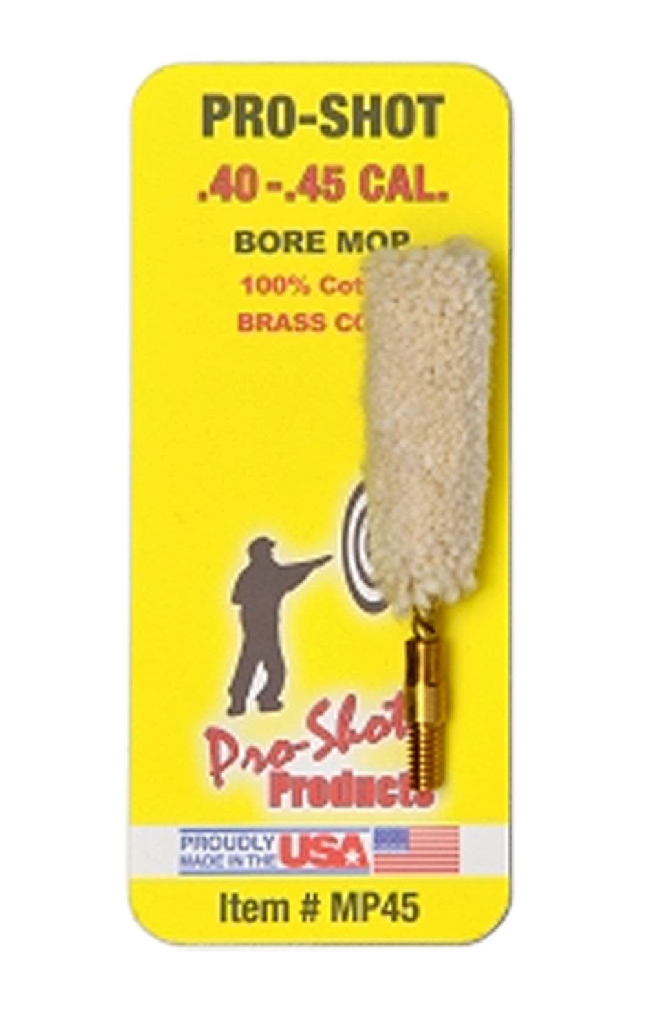 Pro-Shot MP45 .40-.45 Cal Pistol Cotton Bore Mop #8-32 Thread