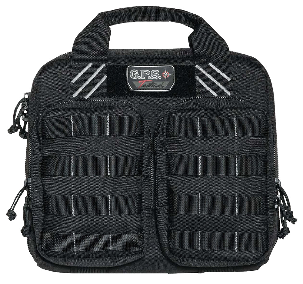 GPS Bags T1412PCB Tactical Double +2 Black 1000D Nylon Teflon Coated Pistol Case Holds 4 Handguns