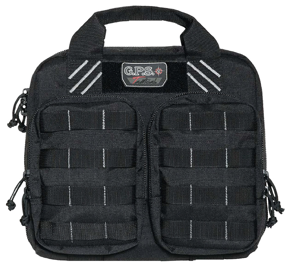 GPS Bags T1412PCB Tactical Double +2 Black 1000D Nylon Teflon Coated Pistol Case Holds 4 Handguns