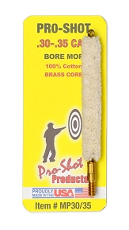 Pro-Shot MP3035 .30-.35 Cal Rifle Cotton Bore Mop #8-32 Thread 1.75in Long