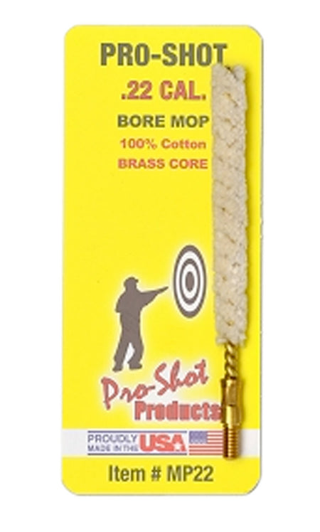 Pro-Shot MP22 .22 Cal Handgun/Rifle Cotton Bore Mop #8-32 Thread 1.75in Long